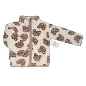 Fleece Jacket unisex Brown and Beige Jumping Beans High Pile SZ/3T